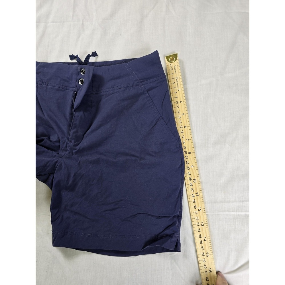 Columbia Shorts Womens 4 Blue Stretch Chino Hiking Nylon Blend Pockets Summer - Picture 3 of 10